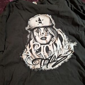 Rainbow Black Short Sleeve Tee with White Graphic
